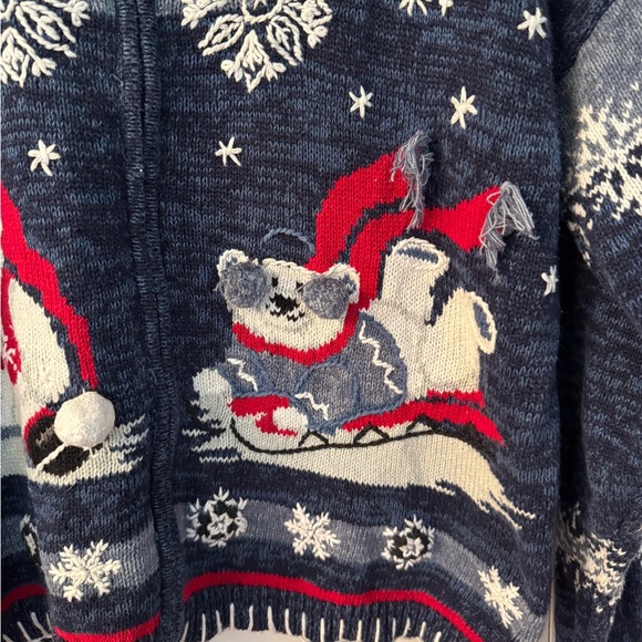 Vintage Polar Bear Knit Zip Cardigan - Picture 5 of 10
